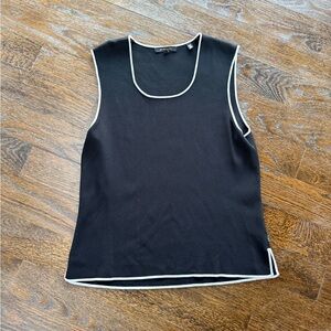 BCBGMaxAzria Black Tank Top with White Edging
